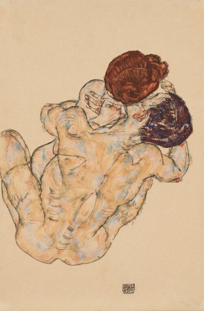 Mann und Frau, Umarmung von Egon Schiele